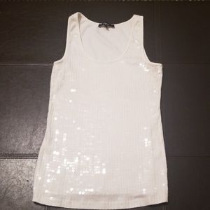 White sequined Express tank top